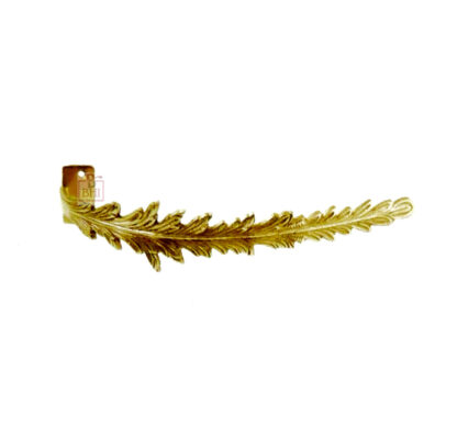 Brass Drapery & Curtain Tie Holdbacks Palm Leaf design #6374 - Image 2