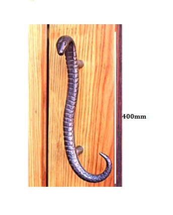 Cast Iron Cobra Door Pull Handle design Matt Black Finish Herrajes Castellanos Manillon 375mm #6424 - Image 2