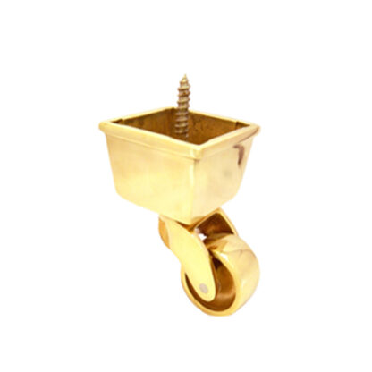 Brass Square Cup Castor with Wood Screw 56mm#3502