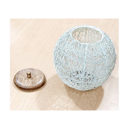 Iron Wire Table Top Container With Lid /Or Tealight 185mm #3881 - Image 5