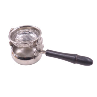 Brass Tea Strainer with Adjoined Rotating Drop-Dip Cup 160mm #3801