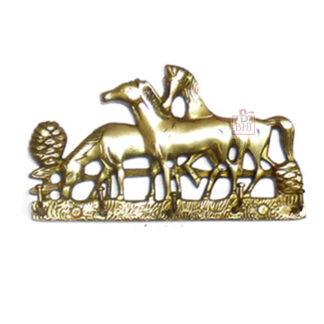 Brass Animal Coat Hook Rail "Horse" Style 50mm # 1602 Polish Brass Finish