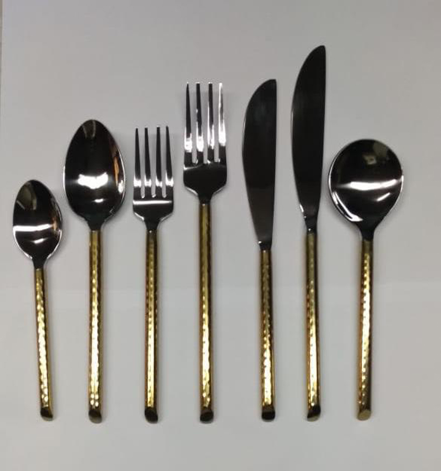 Steel 7 Pc Cutlery Set Of Spoon Fork Knives #6829