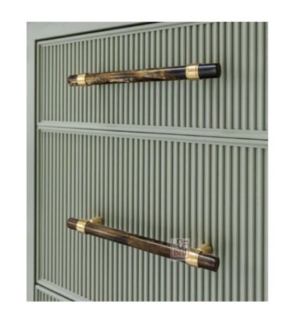 Kitchen Cabinet Drawer Handles Horn Style Resin with Brass Legs #6865 (Set of 4 Pcs)