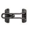 Door Lock for Front Door, Swing Bar Door Lock Black Powder Coated, Chrome & Polish Brass  Finish Alloy Anti-Theft Door Guard Latch for Front and Inside Door Reinforcement Door Stopper for Hotel Home Safety 120mm #7022