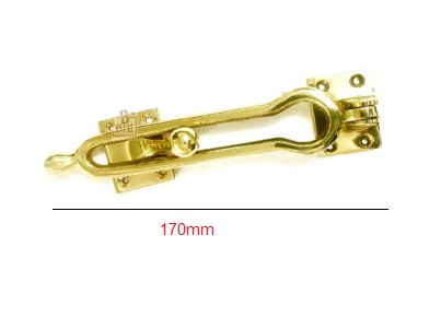 Door Lock for Front Door, Swing Bar Door Lock Polish Brass Finish Anti-Theft Door Guard Latch for Front and Inside Door Reinforcement Door Stopper for Hotel Home Safety 170mm #7023 - Image 2