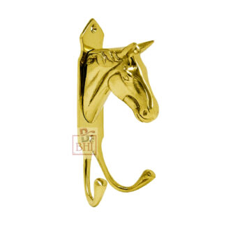 Brass Animal Double Coat Hook"Horse Head" Style # 7033 Polish Brass Finish