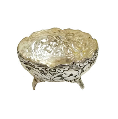 Silver Decor Antique Metal Bowl for Decoration Round Bowl Decorative Showpiece Home Decor Showpiece Office Decoration Items 75mm Dia #9062