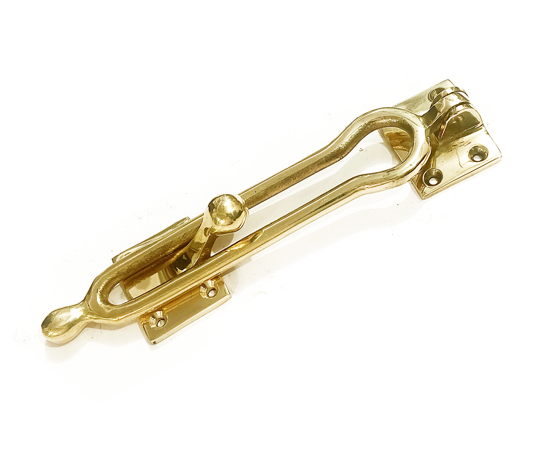 Door Lock for Front Door, Swing Bar Door Lock Polish Brass Finish Anti-Theft Door Guard Latch for Front and Inside Door Reinforcement Door Stopper for Hotel Home Safety 170mm #7023 - Image 4