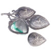 Silver Antique Three Leaf  Dry-Fruit Tray # HMS-MD-086