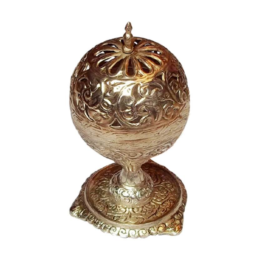 Silver Incense Burner, Dhoop Burner, Loban Burner,Bakhoor Burner ,Incense Holder & Censer Silver Antique Finish Best option for Gifting or for Home Decor, Temple, House, Office Hotel, etc Ideal option for spiritual lucky gift, fengshui gift, thanksgiving gift, anniversary gift, easter gift, birthday gift, wedding gift, Christmas gift 185mm #9053
