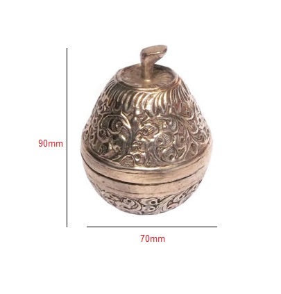 Trinket Box or Jewelry box, for Home Temple and Pooja, Prosperity Gift | Handcrafted | Worship God Silver Antique Finish 90mm #9054 - Image 2