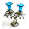 Silver Antique Candle Stand Palm Tree 200mm #MD-106