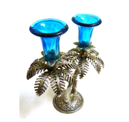 Silver Antique Candle Stand Palm Tree 200mm #MD-106 - Image 3