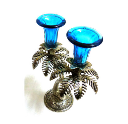 Silver Antique Candle Stand Palm Tree 200mm #MD-106 - Image 5