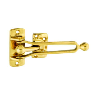 Door Chain Lock for Front Door, Swing Bar Door Lock Polish Brass & Chrome Finish Anti-Theft Door Guard Latch for Front and Inside Door Reinforcement Door Stopper for Hotel Home Safety 115mm #7021