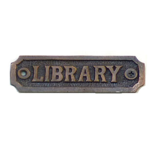 Cast Iron "LIBRARY" Door Sign Plaques It's a fun and attractive decoration for your house, cafe, kitchen, club, office, bar, restaurant, dorm, garage, and more! Vintage metal tin signs can also be the first choice for gift giving, very artistic Copper Antique Finish 107mm #2480