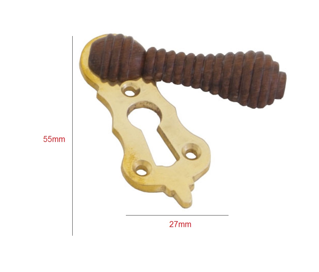 Infinity Decor Brass Lady Beehive Design Rosewood Escutcheon Door Keyhole Cover Plate – Ideal for Front Exterior Doors Including Fixing Screw 55mm #2501 - Image 2