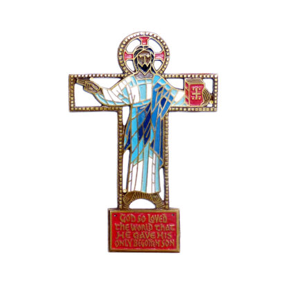 Brass Antique Design Vintage Look Brass Wall Hanging Cross Decorative Religious Altar Spiritual Art  Home Living Room Decor Accessory for Christmas and Other Occasions Brass Religious Accessories Church Decoration "JESUS CROSS" Christian Cross Christ Wall Cross Hand Carved Antique Design Hanging Plaque Hand Paint Finish 275mm #2661 - Image 3