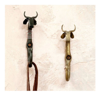 Hand Forged Iron Coat Hooks Animal Head # 7503