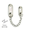 Door Chain Lock, Brass Door Guard Anti-Theft Press Lock, Chain Door Guard Lock Latch Sliding Lock for Hotel Home Living Motel Apartment Bedroom, Silver Gold Finish # 7508 - Image 2
