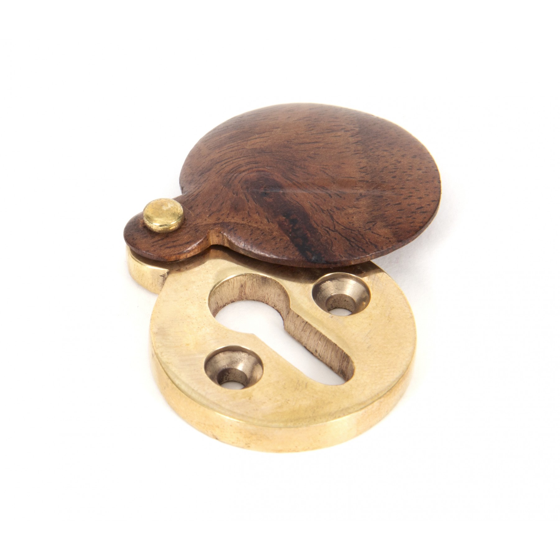 Brass Beehive Ebonized Rosewood Escutcheon wooden Covered Keyhole Cover Escutcheon Including Fixing Screw Escutcheon Keyhole Cover Brass, plain yet stylish escutcheon plate #7518