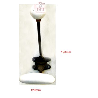 Hat & Coat Hook Cast Iron With Ceramic Balls 190mm #768 - Image 2
