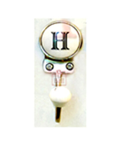 Alphabetical Coat Hook Ceramic with Letter "H" 85mm #798