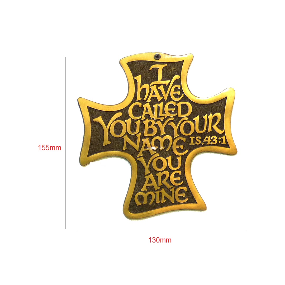 Brass Antique Design Vintage Look Brass Wall Hanging Cross Decorative Religious Altar Spiritual Art Home Living Room Decor Accessory for Christmas and Other Occasions Brass Religious Accessories Church Decoration "JESUS CROSS" Christian Cross Christ Wall Cross Hand Carved Antique Design Hanging Plaque Brass Antique Brass Antique Finish 130mm #868 - Image 2