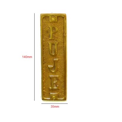 Brass "PUJE"  Sign Plaque Door Wall Fence Post Cafe Shop Pub Hotel Bar Work Polish Brass Finish 140mm #880 - Image 2