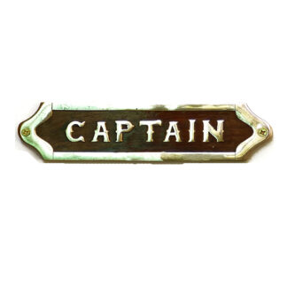 Wood Brass Door Sign Plaques "Captain" 200mm #883 Polish Brass