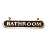 Wood Brass "BATHROOM" Engraved Acrylic Sign Door Pub Cafe Shop Club Hotel Bar Plaques Polish Brass 200mm #884