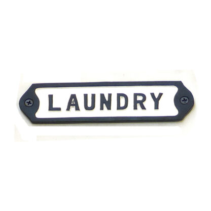 Cast Iron "LAUNDRY " Sign Plaque Door Wall Cafe Shop Pub Hotel Bar Work B/White Vintage Finish 150mm #902 - Image 2