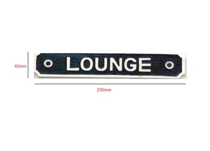 Cast Iron Antique Style "LOUNGE" Sign Plaque Sitting room Drawing room Home decor Door sign Guest House Kitchen Farmhouse Pub old style Period Plaque B/White Vintage Finish 230mm #908 - Image 2