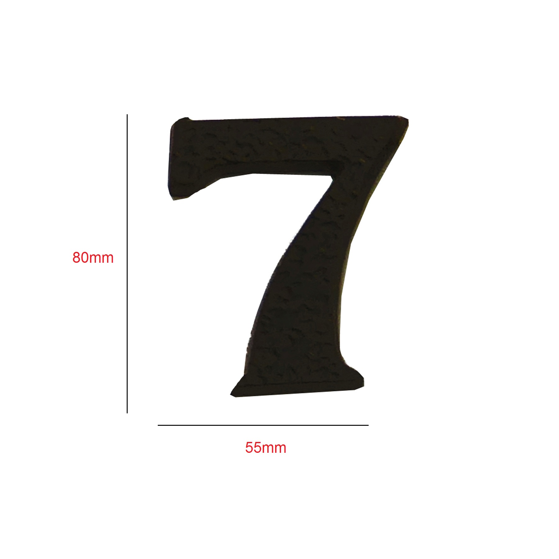 Cast Iron "NO.7" Door House Numbers and Street Address Plaques Numbers for Residence and Mailbox Signs Black Finish 80mm #922 - Image 2