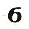 Cast Iron "NO.6" Door House Numbers and Street Address Plaques Numbers for Residence and Mailbox Signs Black Finish 80mm #924 - Image 2