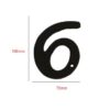 Cast Iron "NO.6" Door House Numbers and Street Address Plaques Numbers for Residence and Mailbox Signs Black Finish 100mm #931 - Image 2