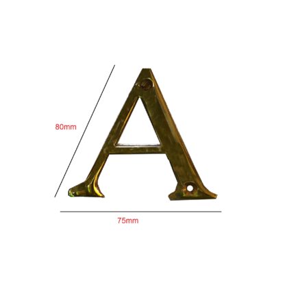 Brass Door Sign Letter "A" Door House Letters and Street Address Plaques Letters for Residence Mailbox Hotel House Door Letter Suitable for All Door Types Wooden, PVC and Composite With Fixing Screw Polish Brass Vintage Finish 80mm #935 - Image 2