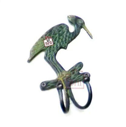 Brass Animal Coat Hook Double "Swan" Style 140mm #4005 Patina Finish - Image 4