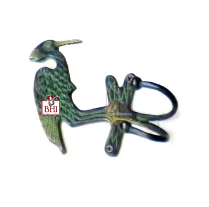 Brass Animal Coat Hook Double "Swan" Style 140mm #4005 Patina Finish - Image 5