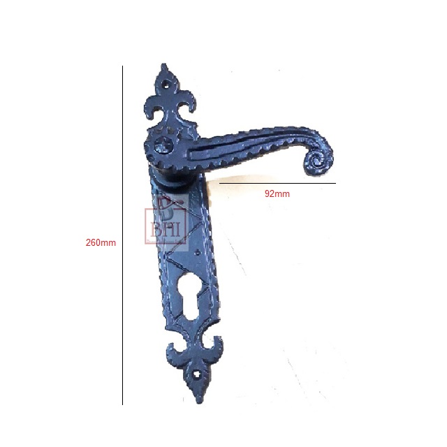 Cast Iron FDL Europe Europe Entry Door Lever Handle On Plate With Euro Cylinder Keyhole 2mm x260mm #1443 - Image 2