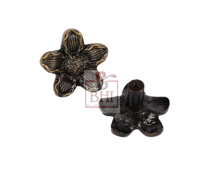 Cast Iron Cabinet Knob Flower Shape #7565 (Set of 6 Pcs)