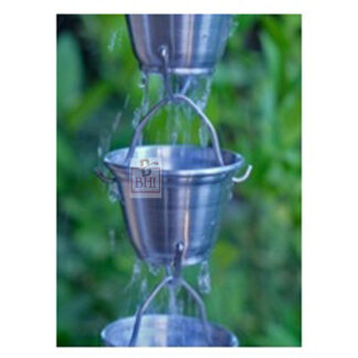 Aluminum Rain Chain Cups 8.5 Foot #7666