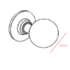 Ceramic+Brass Door Knob On Brass Rose 55mm # - Image 2