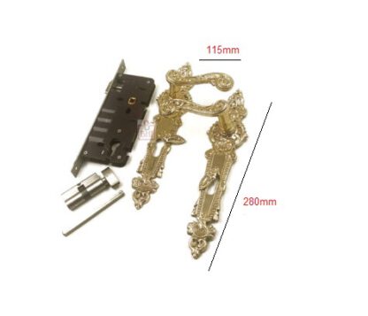 Brass Mort ice Lever Door Handle on Plate 280mm #1289 - Image 2