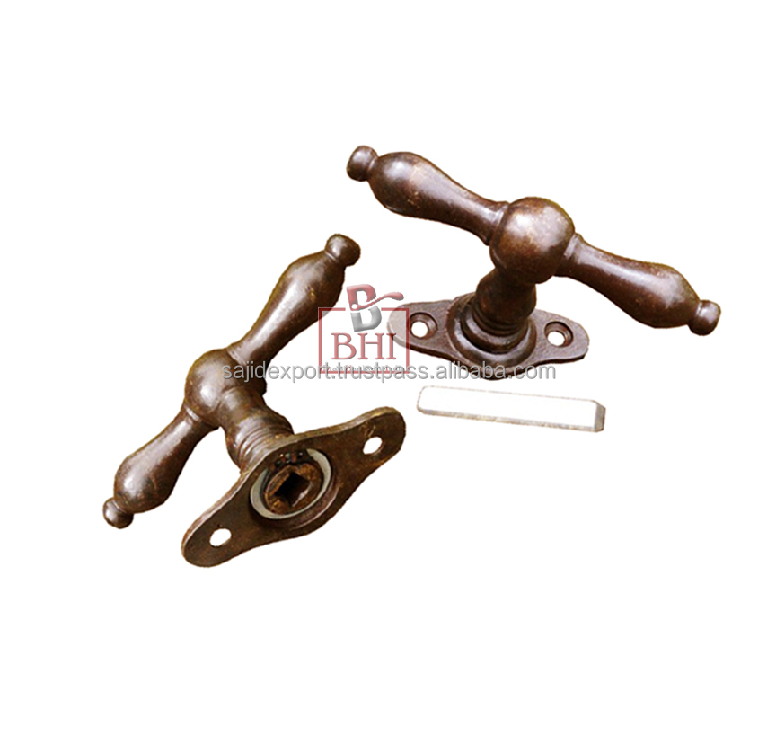 Cast Iron T Handle Fenstergriff Messing Antik 75mm #6001 - Image 3