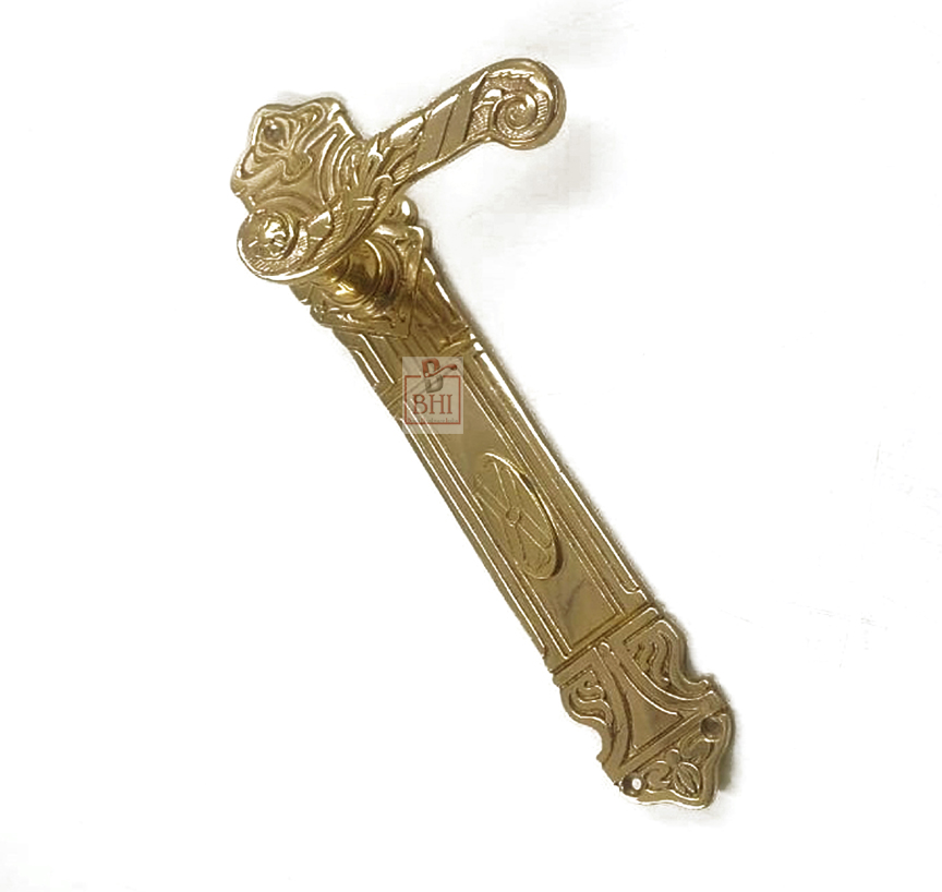 Brass Mortice Lever Door Handle On Plate 250mm #7773 - Image 3
