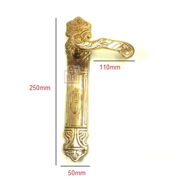 Brass Mortice Lever Door Handle On Plate 250mm #7773 - Image 2