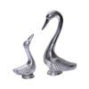 Romantic Silver Metal Swan Pair, Metal Set of Two Swan Love Birds Silver Couple Swan Kissing Figurine Standard Antique Finishing 220mm ,150mm #9075 - Image 6