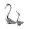 Romantic Silver Metal Swan Pair, Metal Set of Two Swan Love Birds Silver Couple Swan Kissing Figurine Standard Antique Finishing 220mm ,150mm #9075 - Image 7
